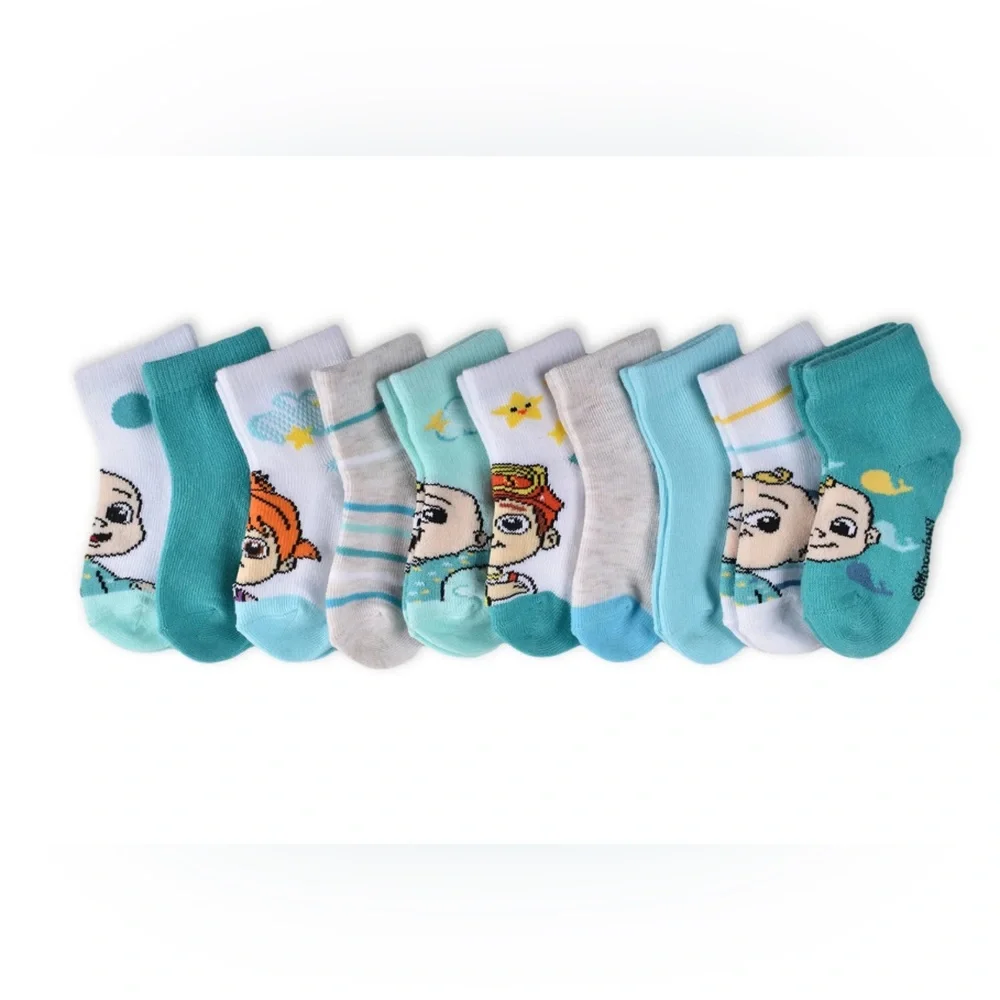 Toddler Unisex Cocomelon Ankle Socks- 10 pairs 12-24 MONTHS
